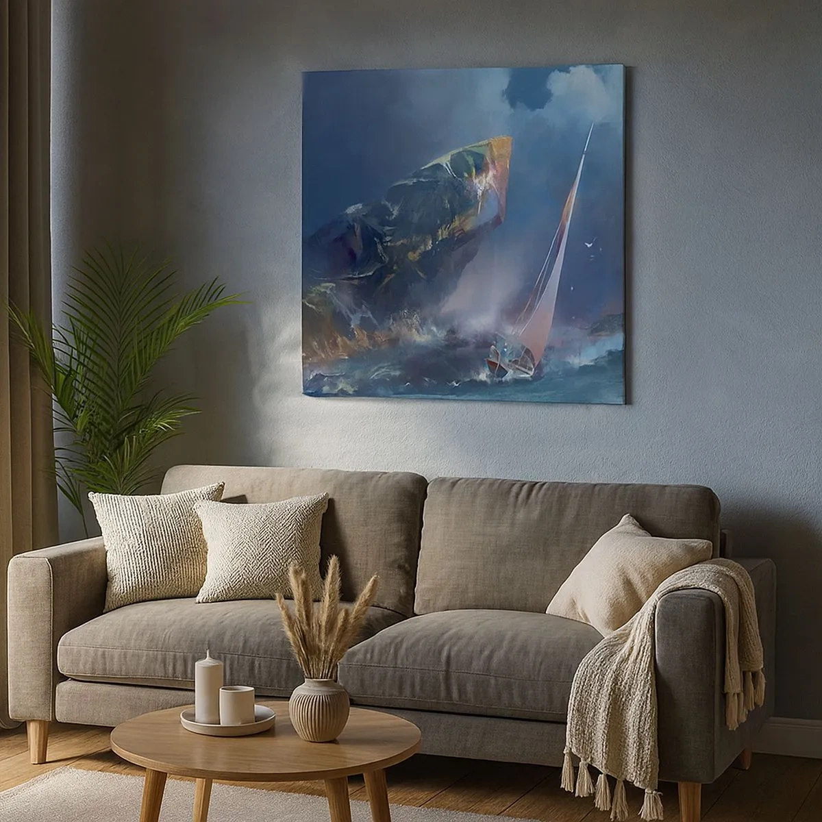 Quadro em tela - Quem tem coragem ganha - 30x30 cm