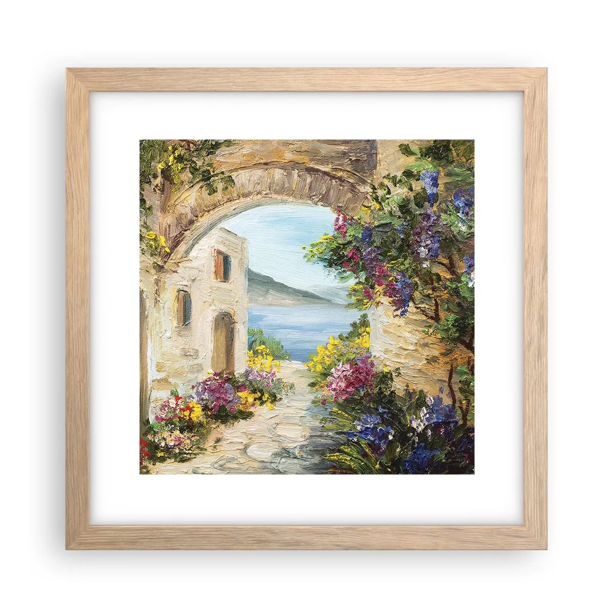 Pôster com moldura de carvalho claro - O encanto da província costeira - 30x30 cm