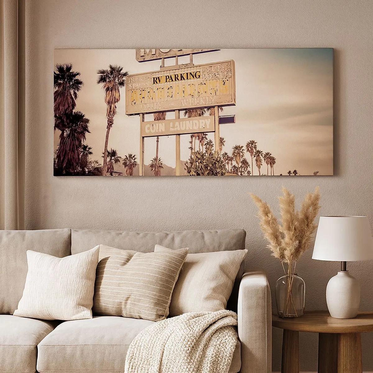 Quadro em tela - O tempo parou aqui - 100x40 cm