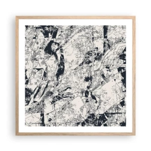 Pôster com moldura de carvalho claro - Interpenetração de opostos - 60x60 cm