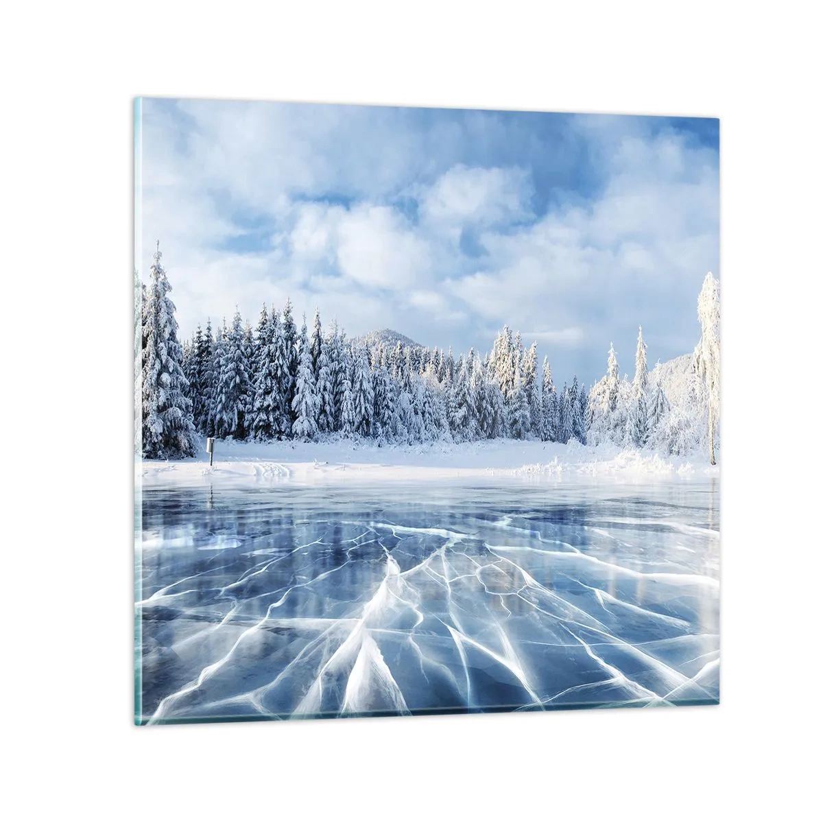 Quadro em vidro - Vista deslumbrante e cristalina - 30x30 cm