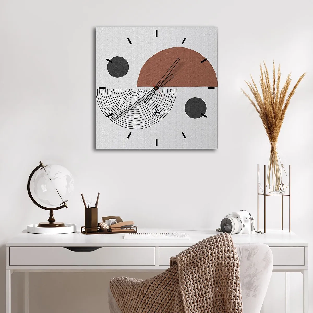 Relógio de parede - Relógio em vidro - Perfeição das rodas - 30x30 cm