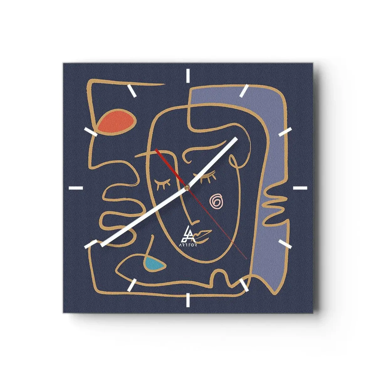 Relógio de parede - Relógio em vidro - Nos pensamentos - 30x30 cm