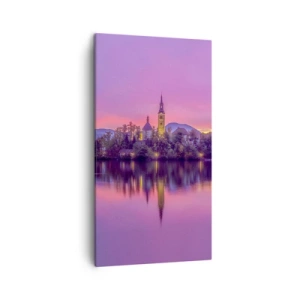 Quadro em tela - Ilha de conto de fadas ao anoitecer  - 45x80 cm