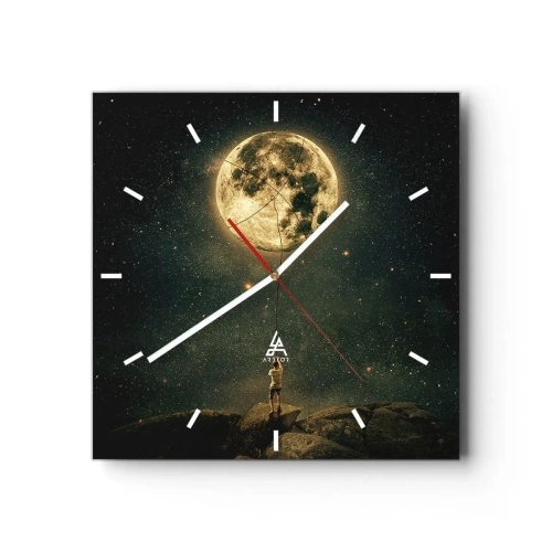 Relógio de parede - Relógio em vidro - Aquele que roubou a lua - 30x30 cm