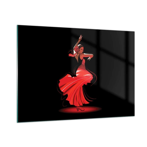 Quadro em vidro - O espírito ardente do flamenco - 100x70 cm