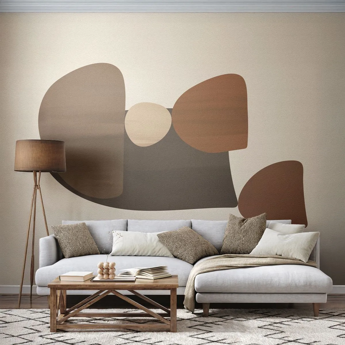 Papel de Parede Standard Eco - Composição em bronze - Abstração, Pedaço, Arte Moderna - 450x315 cm