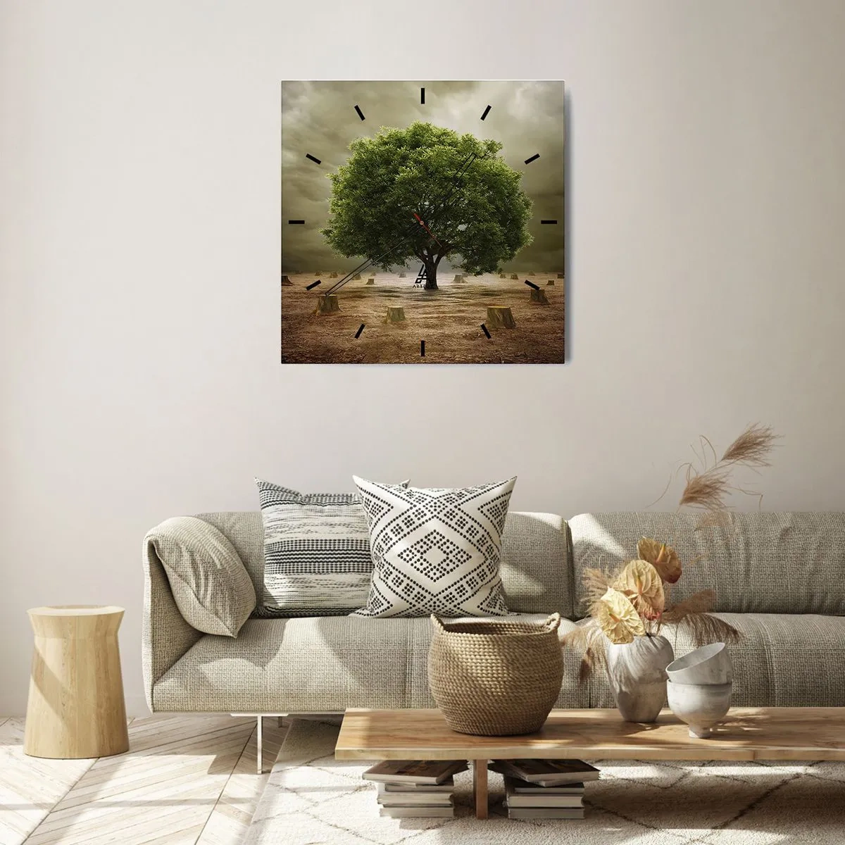Relógio de parede - Relógio em vidro - Toda a esperança - 30x30 cm
