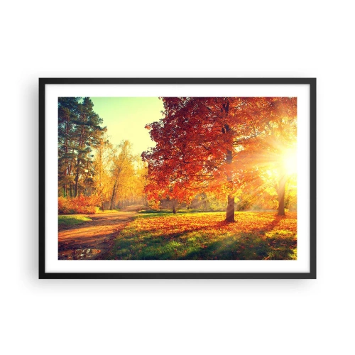 Pôster com moldura preta - O vermelho é lindo - 70x50 cm