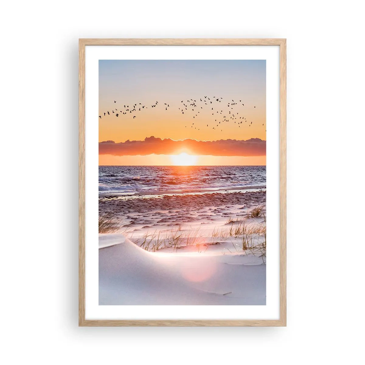 Pôster com moldura de carvalho claro - Paisagem horizontal - 50x70 cm