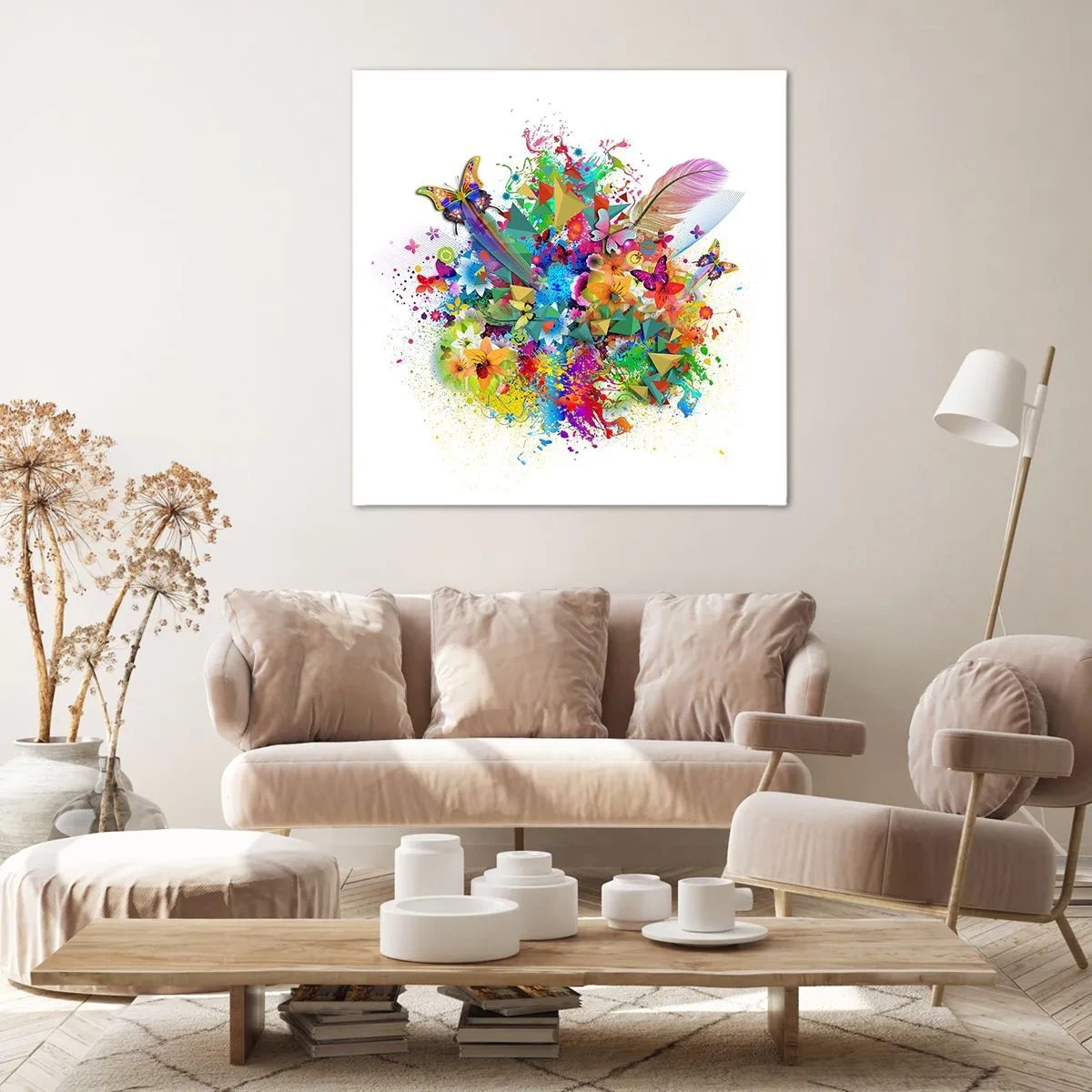 Quadro em tela - Um ramo de alegria - 50x50 cm