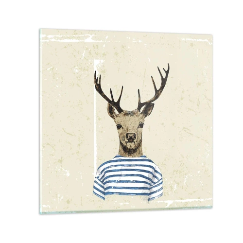 Quadro em vidro - Porque eu gosto de camisas listradas! - 50x50 cm