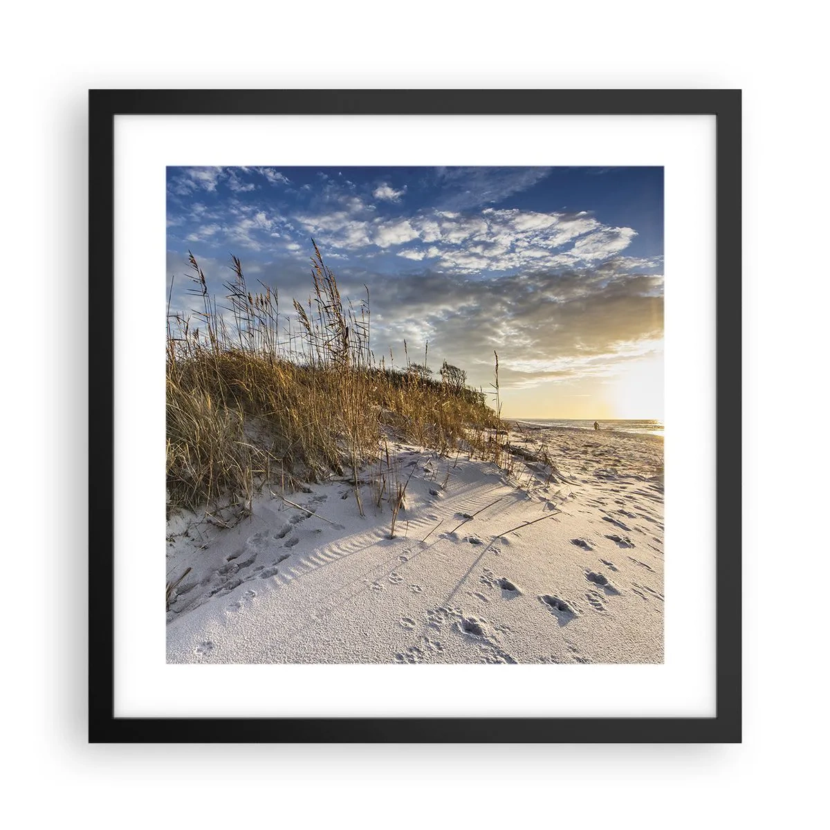 Pôster com moldura preta - Um convite para um passeio - 40x40 cm