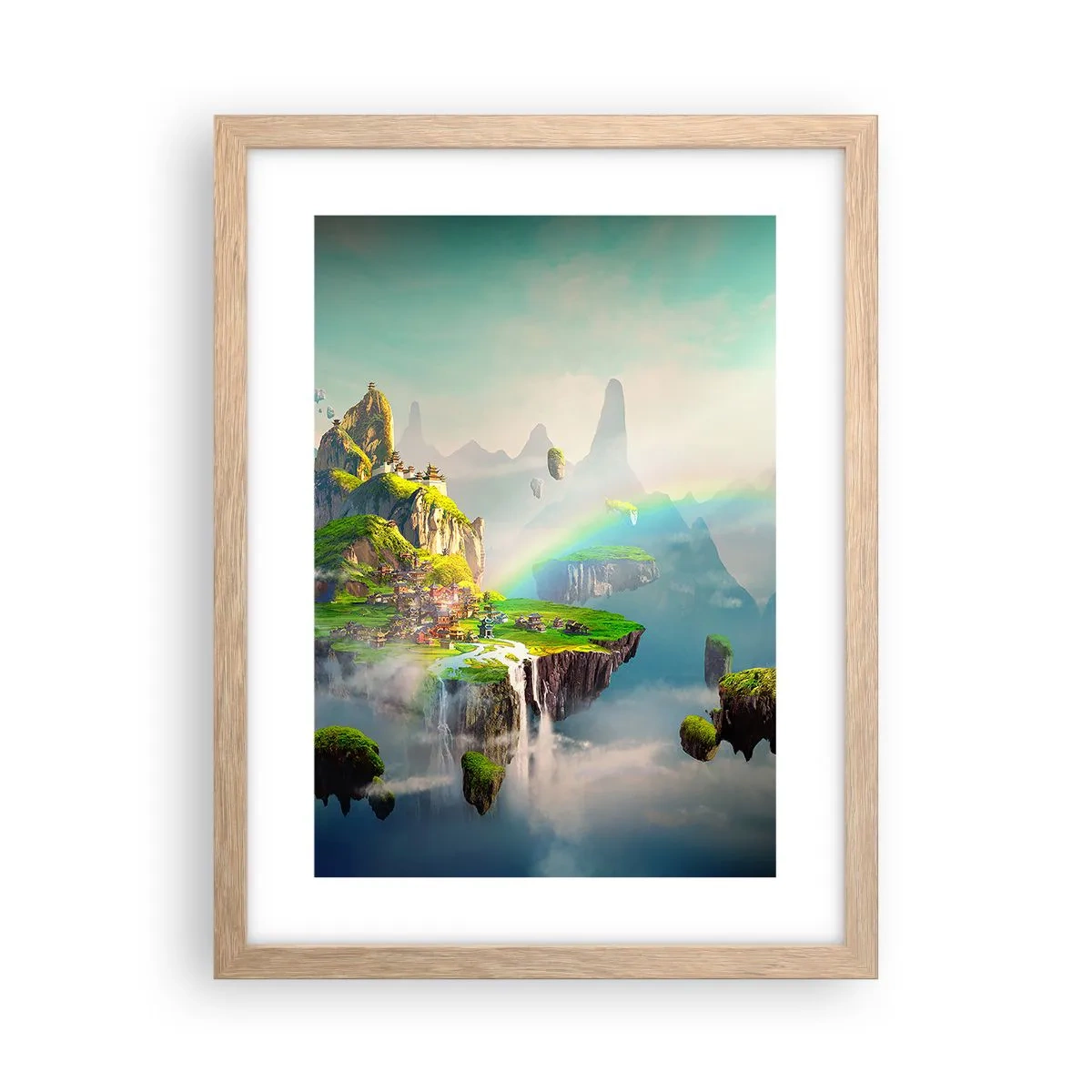 Pôster com moldura de carvalho claro - Meio do céu - as ilhas felizes - 30x40 cm