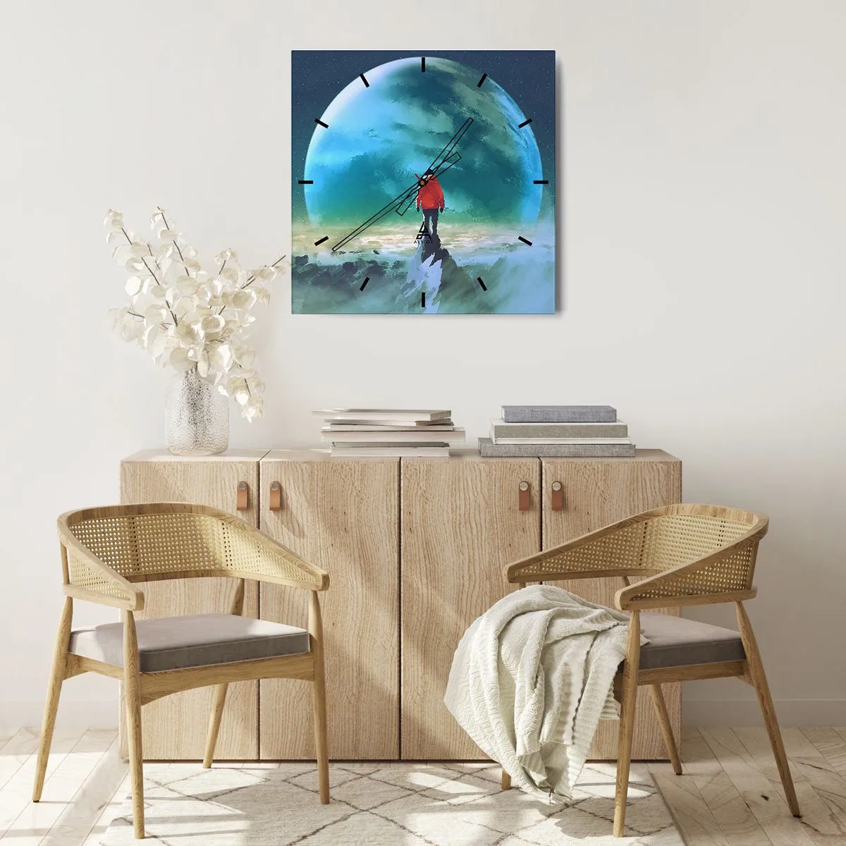 Relógio de parede - Relógio em vidro - Descobridor de uma nova terra - 40x40 cm