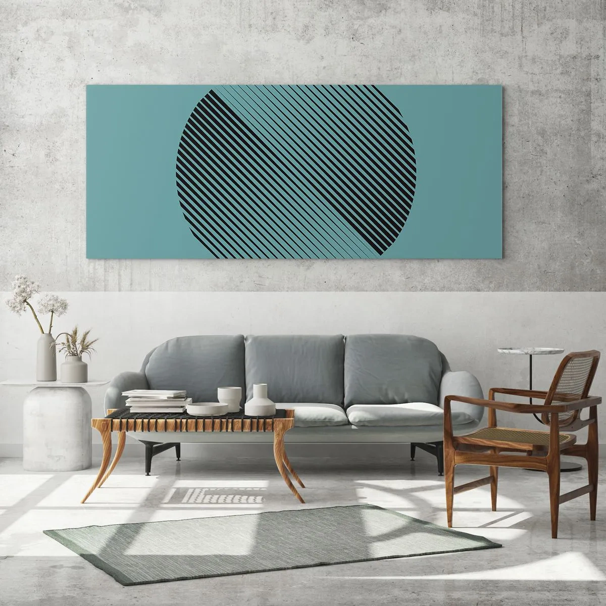Quadro em vidro - Círculo – uma variação geométrica - 100x40 cm