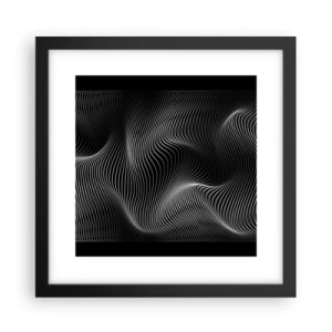 Pôster com moldura preta - Dança de luz no espaço - 30x30 cm