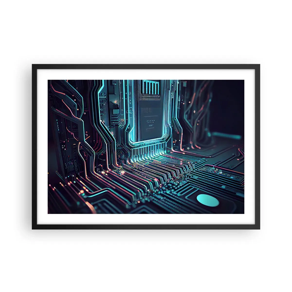 Pôster com moldura preta - Só estou a pensar... - 70x50 cm