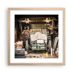 Pôster com moldura de carvalho claro - De volta ao passado - 40x40 cm