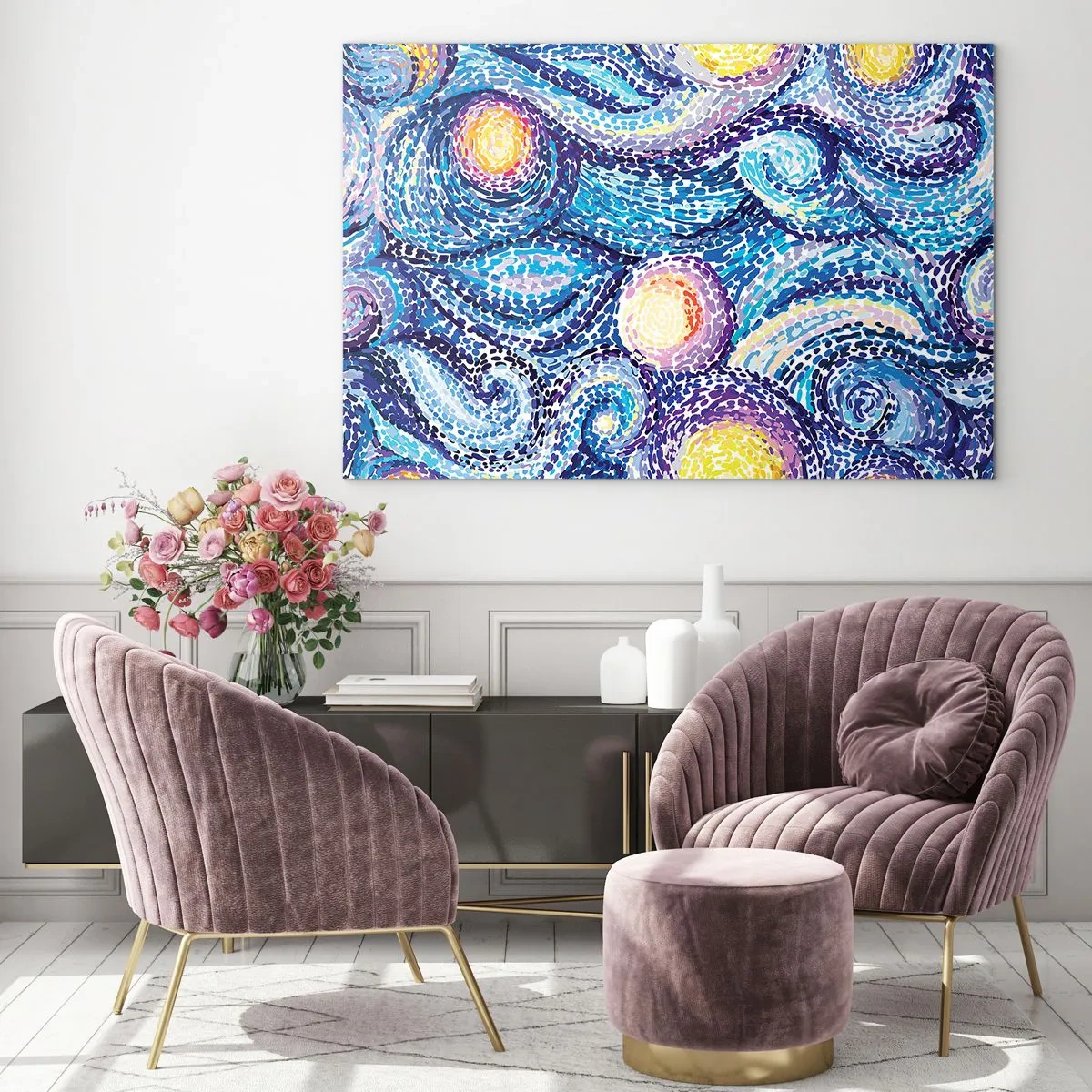 Quadro em vidro - De um quadro de van Gogh - 100x70 cm