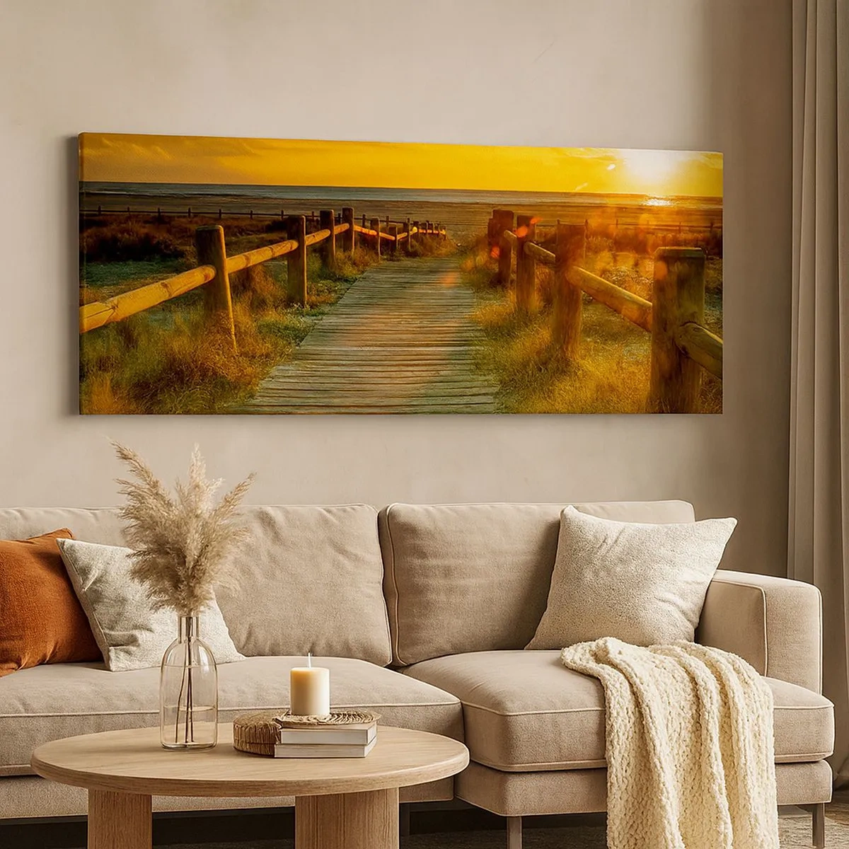 Quadro em tela - Banhado em ouro antigo - 100x40 cm