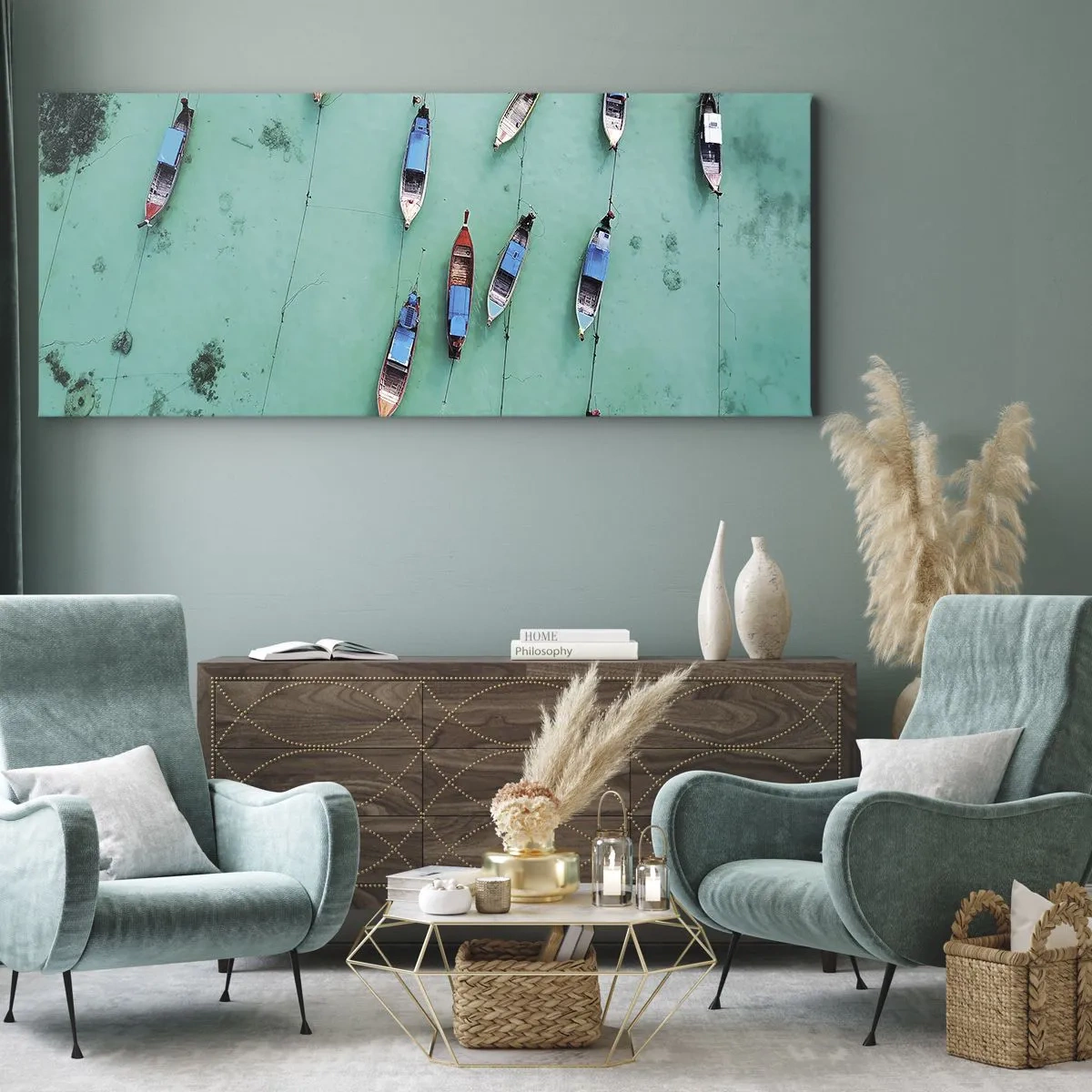 Quadro em tela - Na alegre expectativa - 100x40 cm