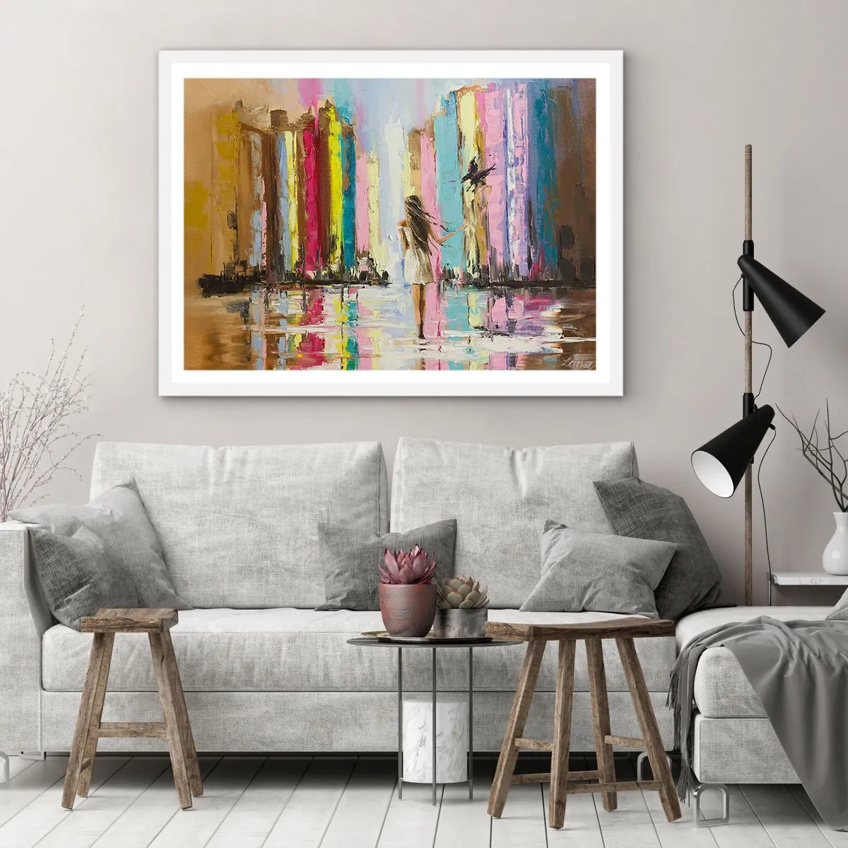 Pôster em moldura branca - Segue-me - 91x61 cm