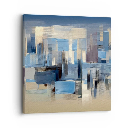 Quadro em tela - Construção azul - 30x30 cm