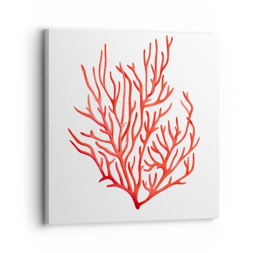 Quadro em tela - Filigrana coral - 30x30 cm