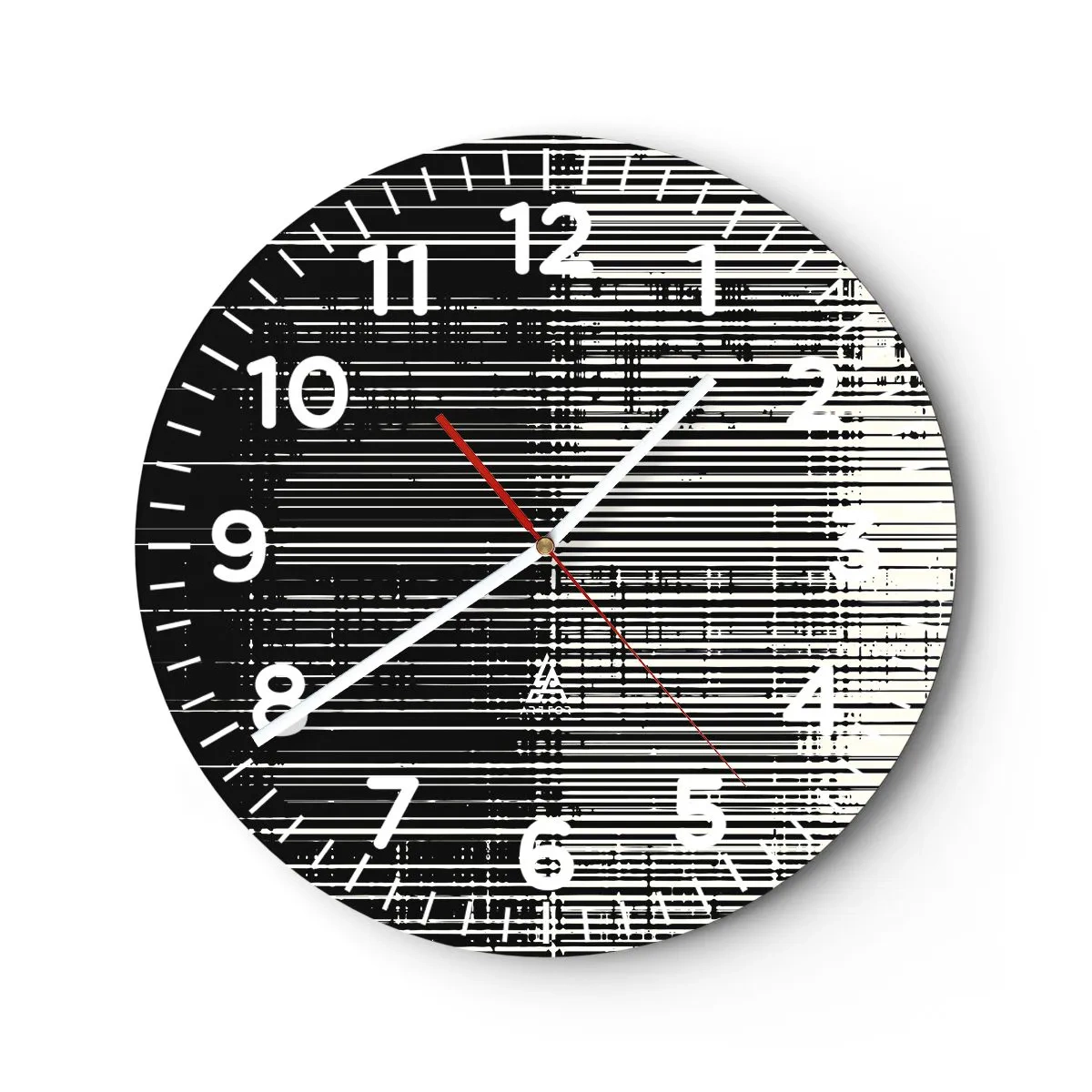 Relógio de parede - Relógio em vidro - Ondas e vibrações - 30x30 cm