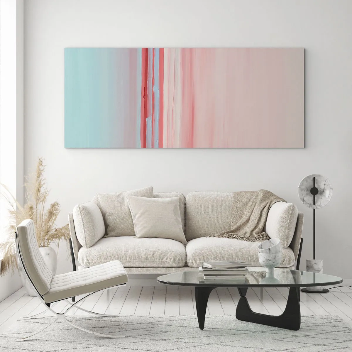 Quadro em vidro - Abstração ao amanhecer - 100x40 cm
