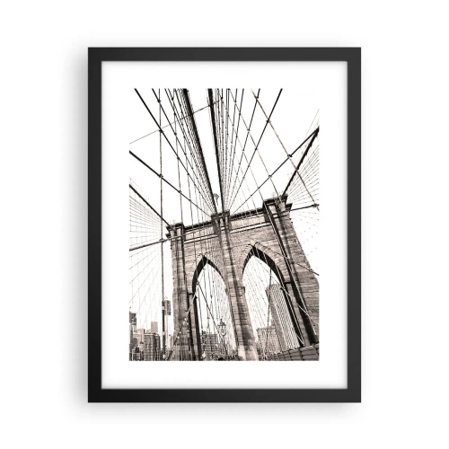Pôster com moldura preta - Catedral de Nova York - 30x40 cm