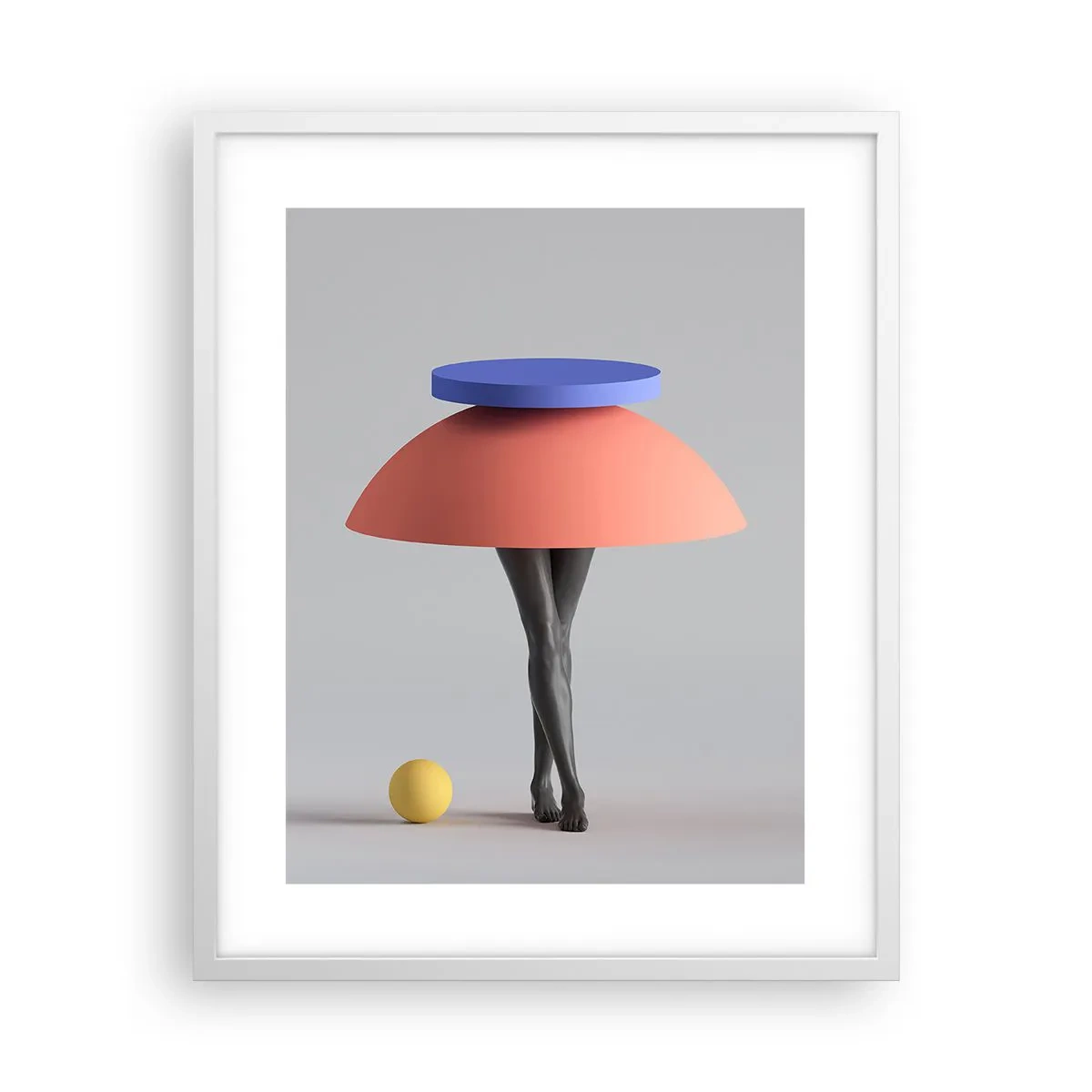 Pôster em moldura branca - Composição surrealista - 40x50 cm