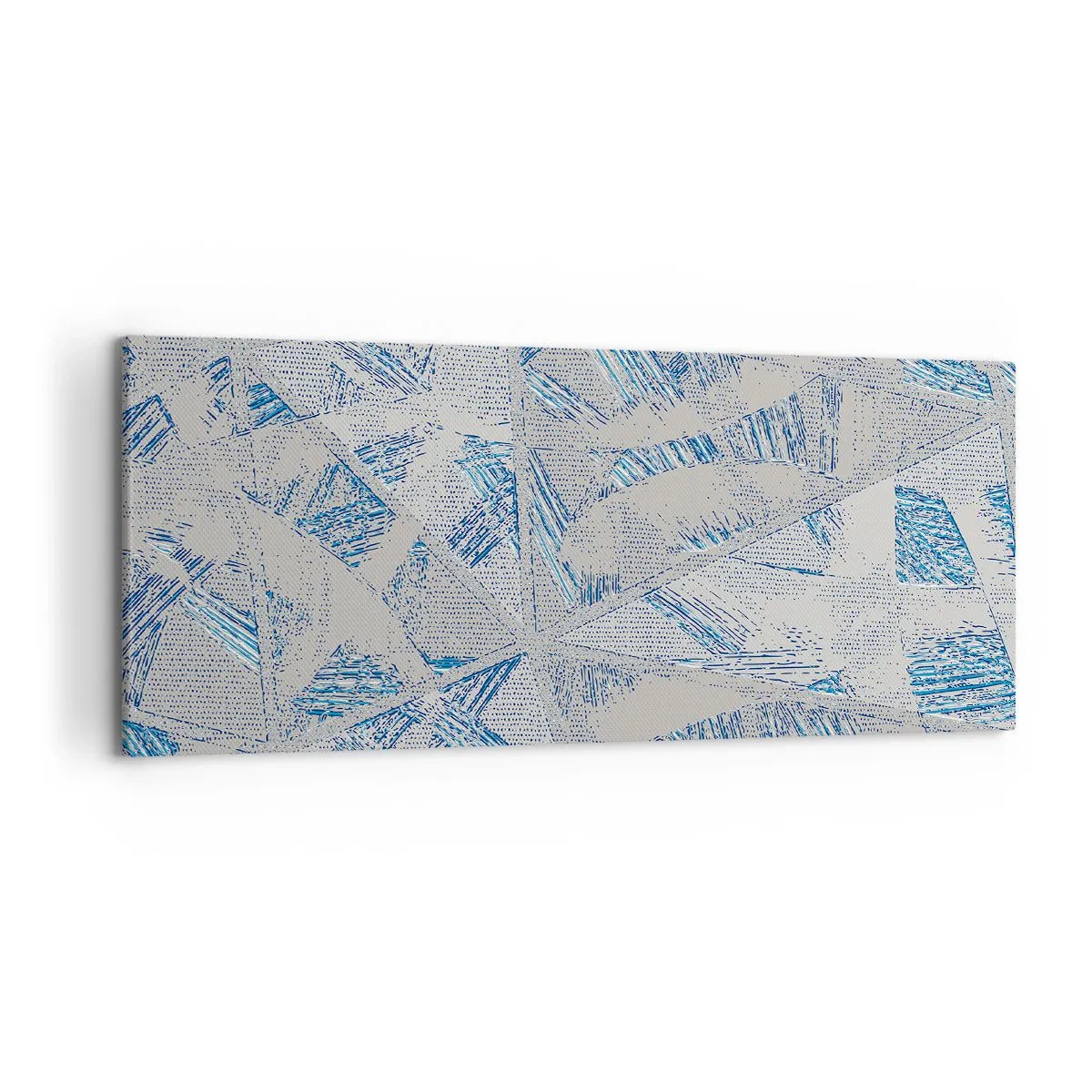 Quadro em tela - Em um labirinto azul e cinza - 120x50 cm