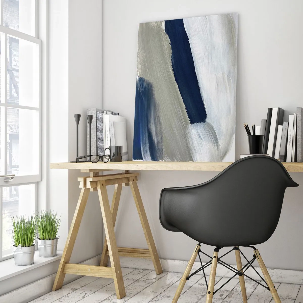 Quadro em vidro - Encontro com a brancura - 50x70 cm