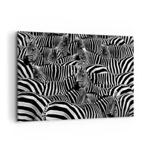 Quadro em tela - Retrato de grupo em listras - 120x80 cm