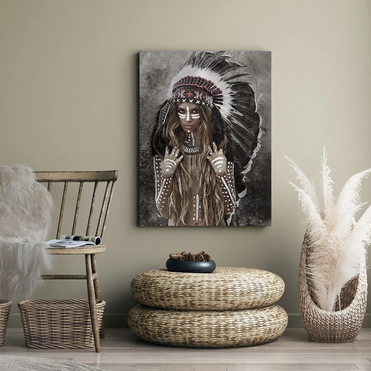 Quadro em tela - O segredo da força da tribo - 50x70 cm