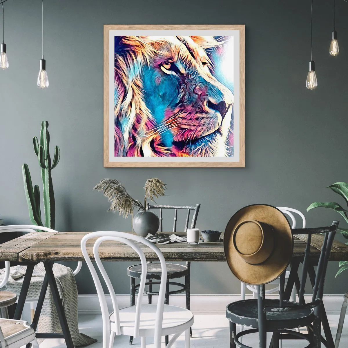 Pôster com moldura de carvalho claro - A sabedoria da natureza - 50x50 cm