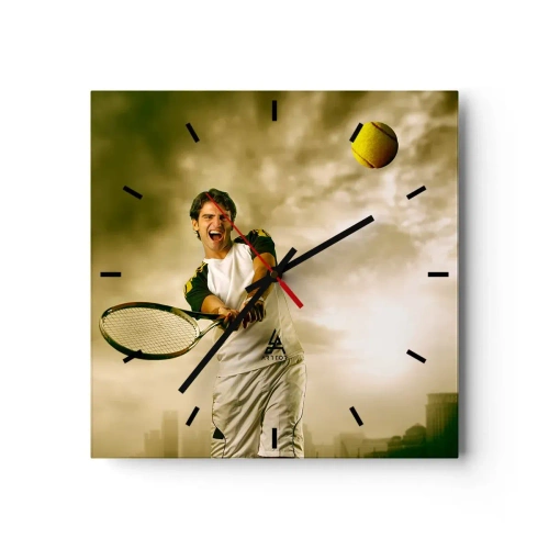 Relógio de parede - Relógio em vidro - Energia e alegria - 40x40 cm