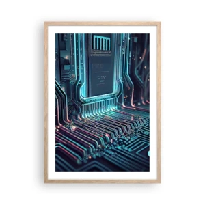 Pôster com moldura de carvalho claro - Só estou a pensar... - 50x70 cm