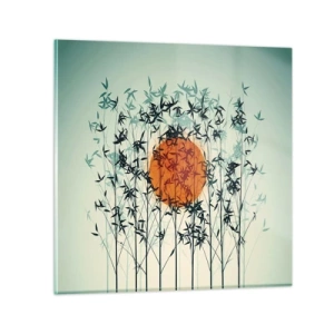 Quadro em vidro - Sol japonês - 70x70 cm