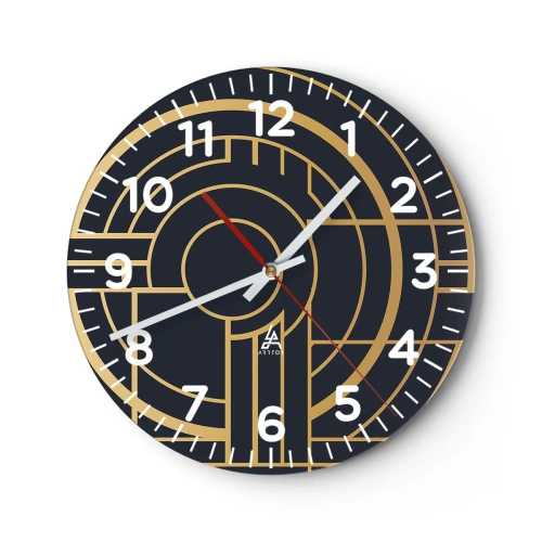 Relógio de parede - Relógio em vidro - Rotação das coisas - 40x40 cm