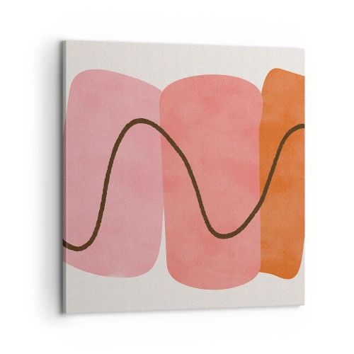 Quadro em tela - Movimento suave de formas - 60x60 cm