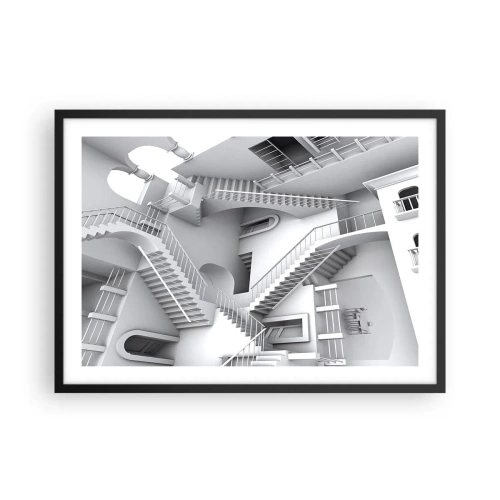 Pôster com moldura preta - Paradoxos do espaço - 70x50 cm