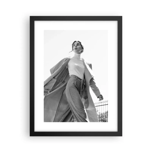 Pôster com moldura preta - Vens comigo? - 30x40 cm