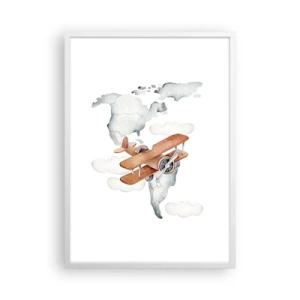 Pôster em moldura branca - Com espírito pioneiro - 50x70 cm