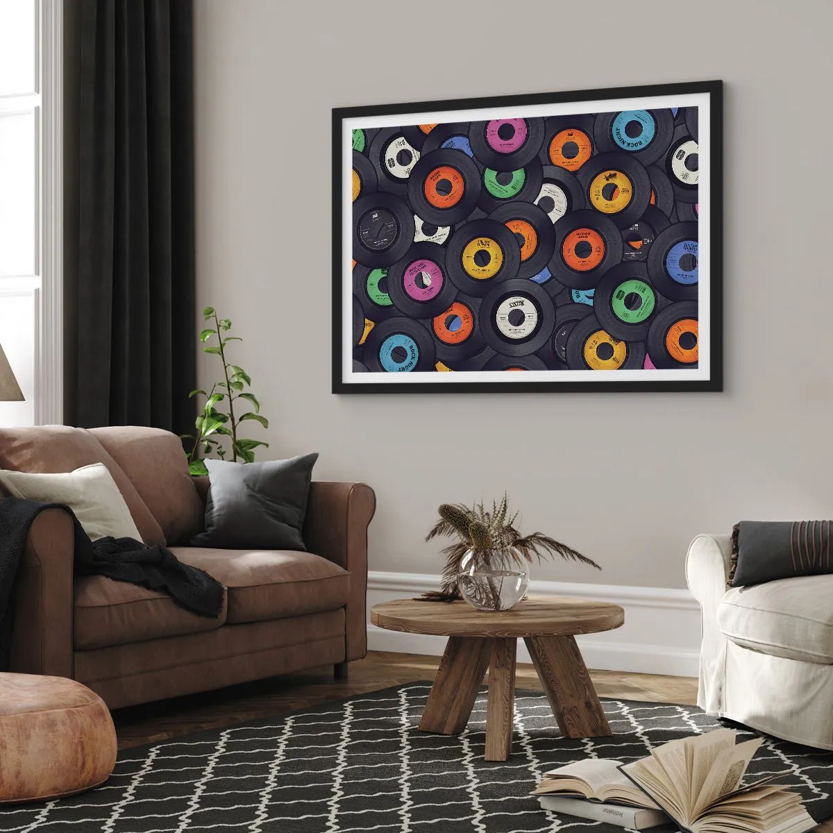 Pôster com moldura preta - Cores dos clássicos - 50x40 cm