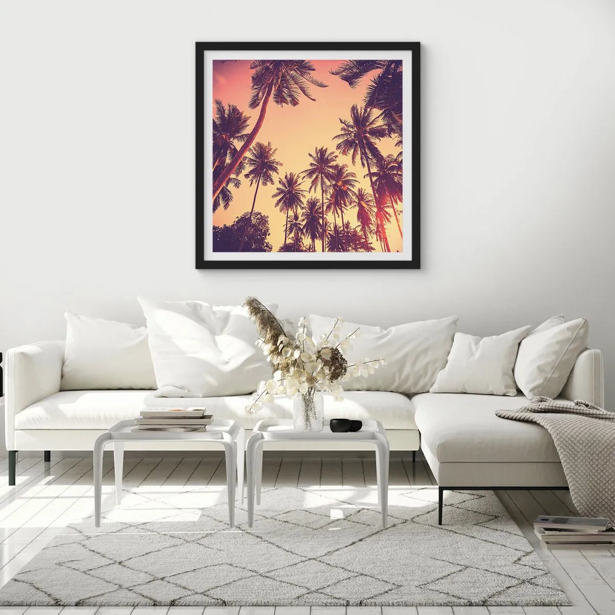 Pôster com moldura preta - Variação tropical - 30x30 cm
