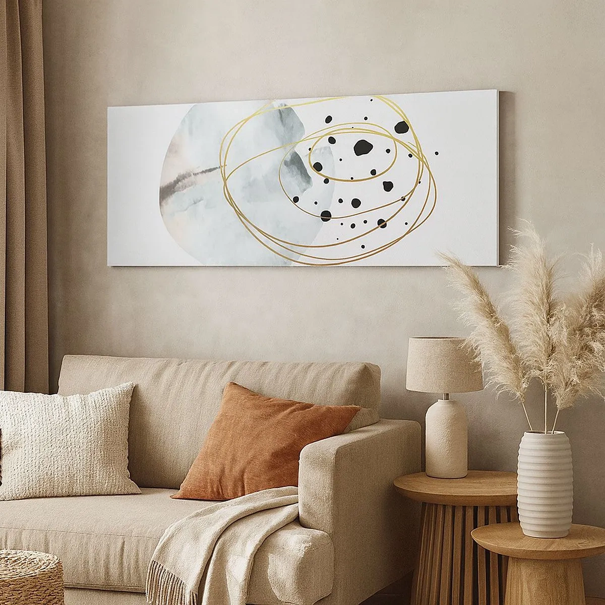 Quadro em tela - No abraço ao espaço - 100x40 cm