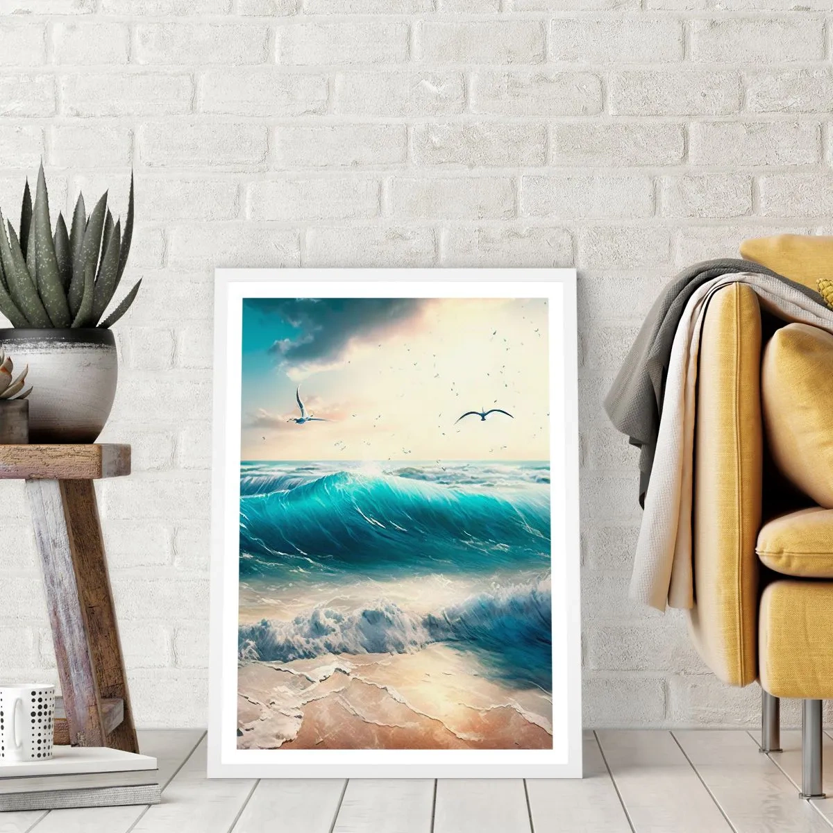 Pôster em moldura branca - Cantarola apenas para si - 50x70 cm